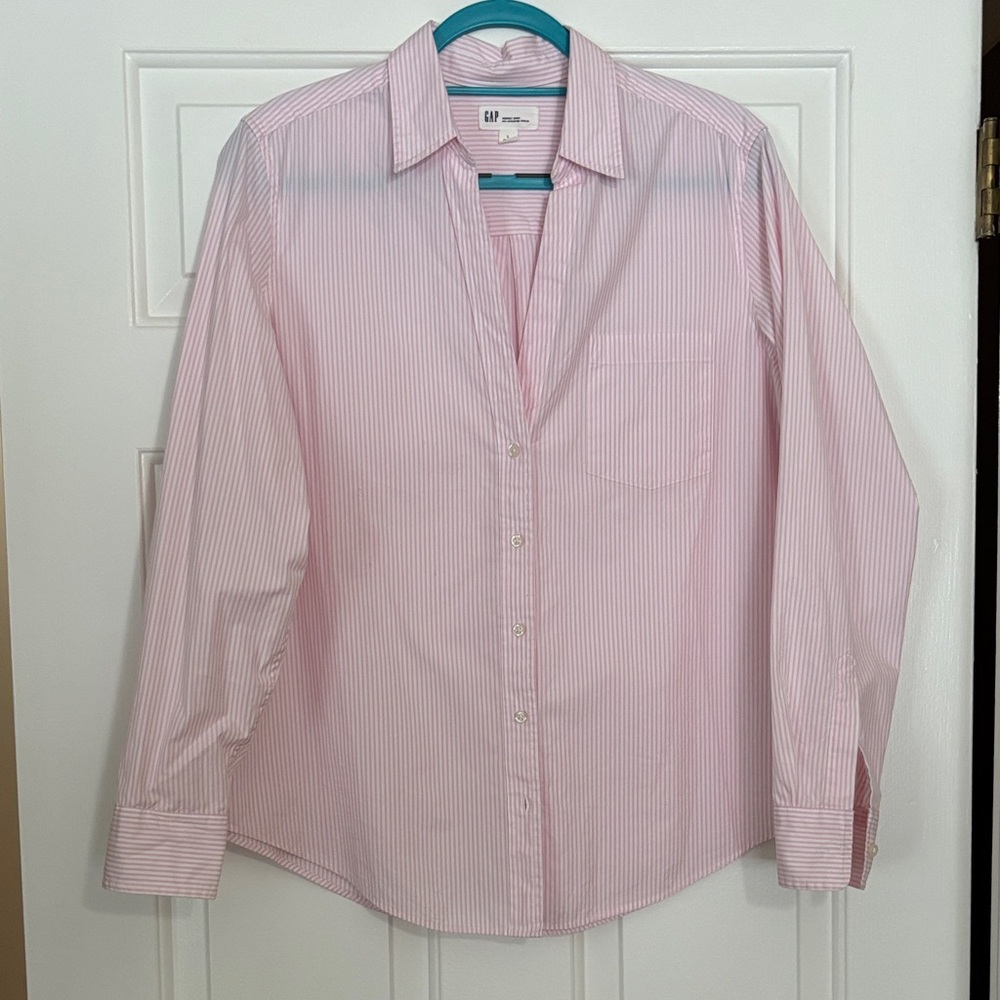GAP Perfect Shirt,  Light Pink Striped